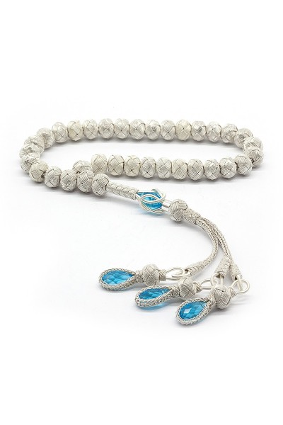 1000 Ayar El Örmesi Gümüş Kazaz Tesbih Vet-0063 - Ventino Silver