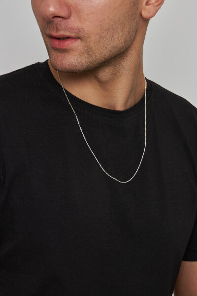 1,5mm Forse 925 Ayar Gümüş Erkek Zincir Kolye Vek-3078 - Ventino Silver