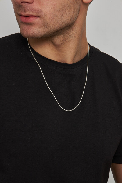 1,5mm Yılan 925 Ayar Gümüş Erkek Zincir Kolye Vek-3075 - Ventino Silver