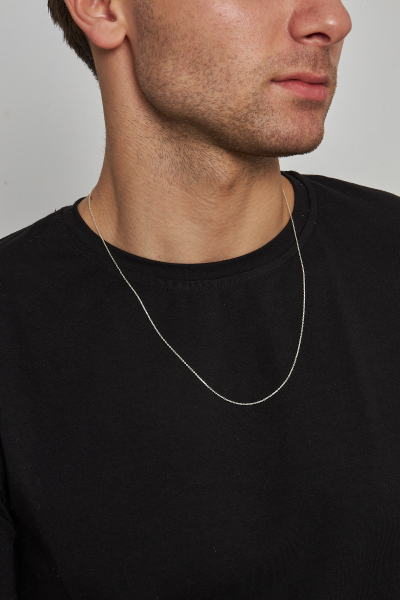 1mm Forse 925 Ayar Gümüş Erkek Zincir Kolye Vek-317545 - Ventino Silver