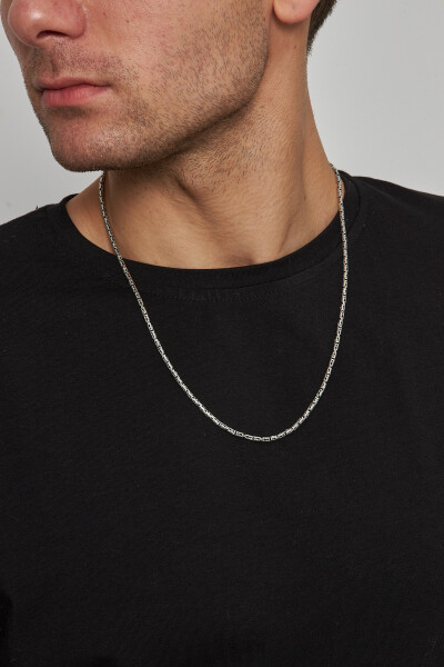 2,5mm Kral Yuvarlak 925 Ayar Gümüş Erkek Zincir Kolye Vek-317360 - Ventino Silver