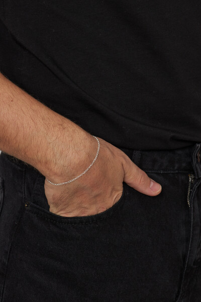 2mm Doc 925 Ayar Gümüş Erkek Zincir Bileklik VEB-5700 - Ventino Silver