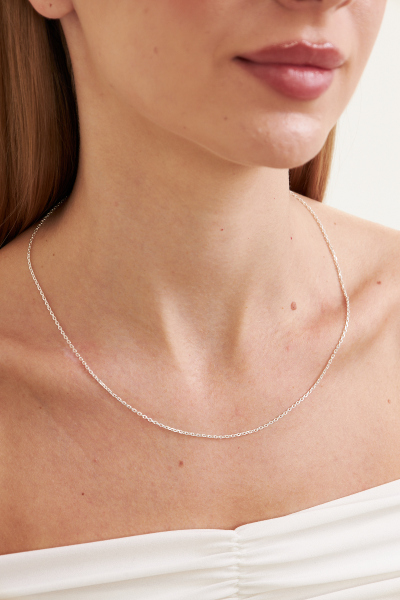 2mm Forse 925 Ayar Gümüş Kadın Zincir Kolye VKK-4495 - Ventino - Ventino Silver