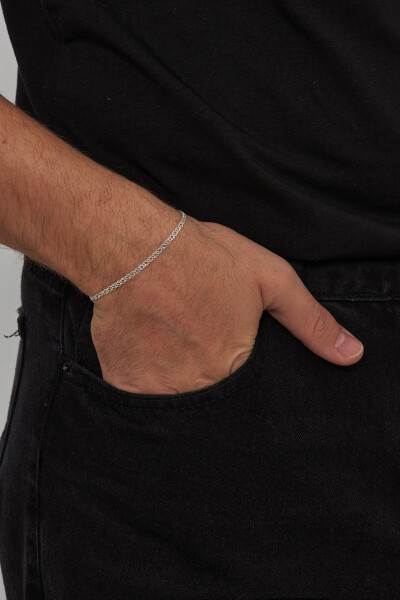 2mm Rambo 925 Ayar Gümüş Erkek Zincir Bileklik Veb-5300220 - Ventino Silver