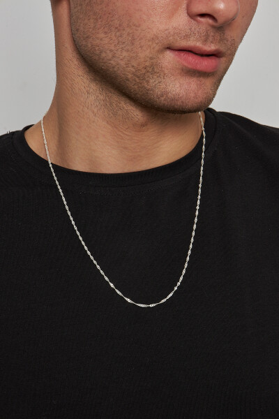 2mm Singapur 925 Ayar Gümüş Erkek Zincir Kolye Vek-317450 - Ventino Silver