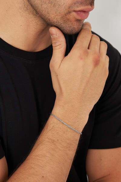 2mm Spiga 925 Ayar Gümüş Erkek Zincir Bileklik Veb-5257219 - Ventino Silver