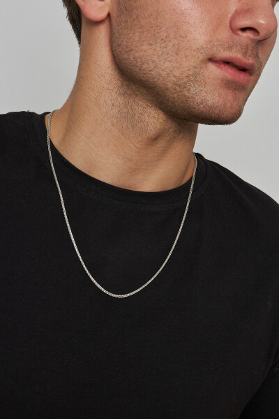 2mm Spiga 925 Ayar Gümüş Erkek Zincir Kolye Vek-3010 - Ventino Silver