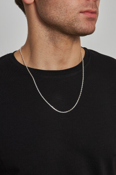 3mm Forse 925 Ayar Gümüş Erkek Zincir Kolye Vek-3079 - Ventino Silver