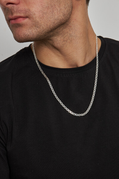 4mm Barlı 925 Ayar Gümüş Erkek Zincir Kolye Vek-3016 - Ventino Silver