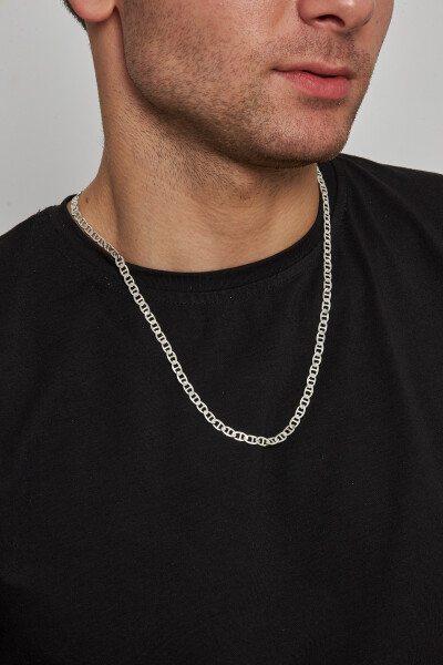 5mm Barlı 925 Ayar Gümüş Erkek Zincir Kolye Vek-3087 - Ventino Silver