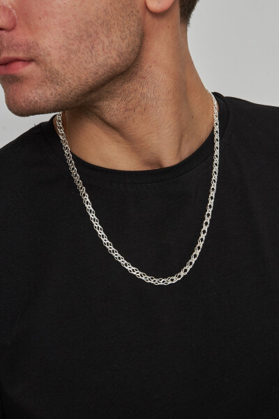 6mm Rambo 925 Ayar Gümüş Erkek Zincir Kolye Vek-3084 - Ventino Silver