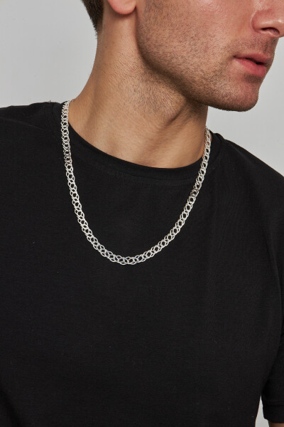 7mm Rambo 925 Ayar Gümüş Erkek Zincir Kolye Vek-3085 - Ventino Silver