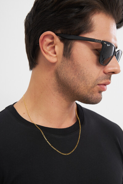 2mm 925 Ayar Gümüş Figaro Altın Kaplama Zincir Kolye Vek-3092 - Ventino Silver