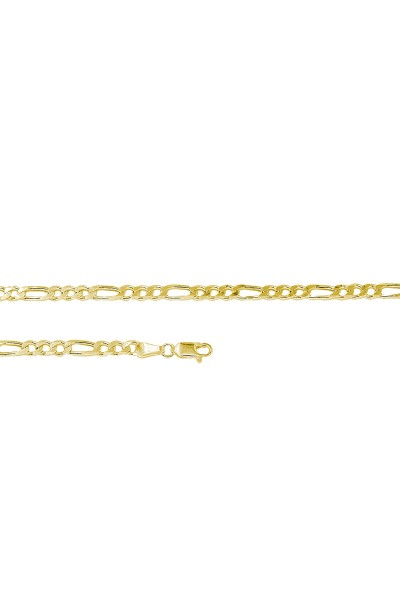 925 Ayar Gümüş Figaro Altın Kaplama Zincir Kolye Vek-3096
