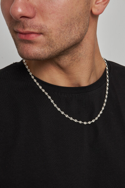 4mm 925 Ayar Gümüş Gemici Model Zincir Kolye Vek-317955 - Ventino Silver