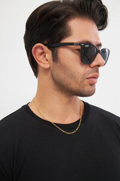 18 K Altın Kaplama 3mm Figaro 925 Ayar Gümüş Zincir Kolye Vek-3120 - Ventino Silver