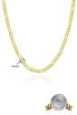 Figaro 925 Ayar Gümüş Altın Kaplama Zincir Kolye Vek-3120 - Thumbnail