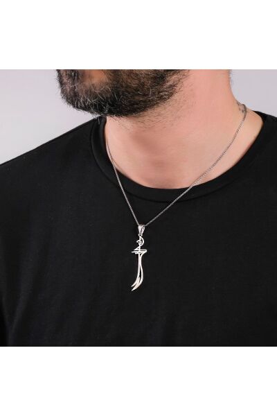 Hz. Ali Yazılı Zülfikar Gümüş Kolye Vek-3026 - Ventino Silver