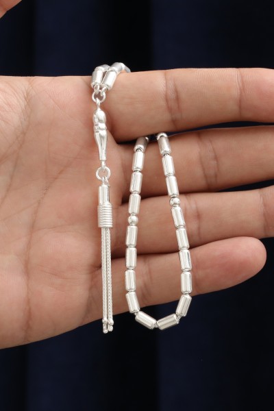 Kapsül Kesim Orta Boy 925 Ayar Gümüş Tespih VET-0096 - Ventino Silver