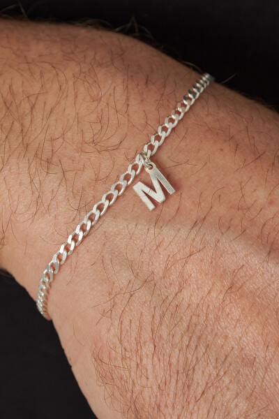 Özel Harfli 3mm Gurmet 925 Ayar Gümüş Bileklik – Kişiselleştirilebilir ve Şık Tasarım Veh-1001 - Ventino Silver