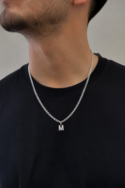 Özel Harfli 3mm Gurmet 925 Ayar Gümüş Kolye– Kişiselleştirilebilir ve Şık Tasarım Veh-1044 - Ventino Silver