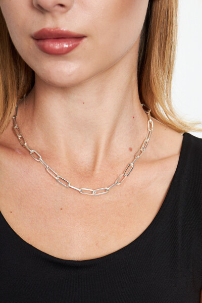 Plated Ataç 925 Ayar Gümüş Kadın Kolye VKK-4480 - Ventino Silver