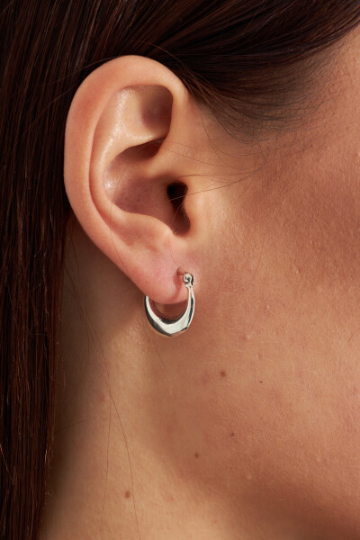 Ventino Kadın 925 Ayar Gümüş Modern Halka Küpe VKP-7469 - Ventino Silver